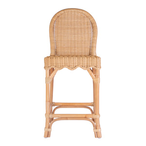Flora Scalloped Edge Ratan Counter Stool 9762404 Light Brown Butler Specialty