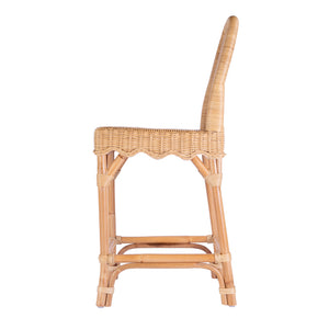 Flora Scalloped Edge Ratan Counter Stool 9762404 Light Brown Butler Specialty