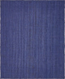 Unique Loom Braided Jute Dhaka Hand Woven Solid Rug Navy Blue,  8' 0" x 10' 0"