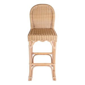 Flora Scalloped Edge Ratan Counter Stool 9763404 Light Brown Butler Specialty