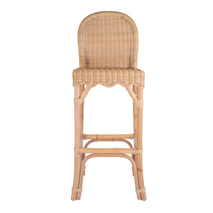 Flora Scalloped Edge Ratan Counter Stool 9763404 Light Brown Butler Specialty