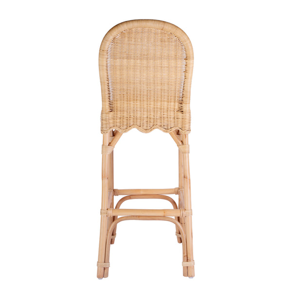 Flora Scalloped Edge Ratan Counter Stool 9763404 Light Brown Butler Specialty