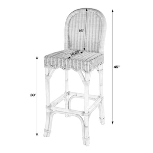 Flora Scalloped Edge Ratan Counter Stool 9763404 Light Brown Butler Specialty