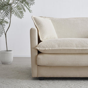 English Elm Modern Chenille Two Seat Loveseat with Deep Cushions Pillows and Solid Wood Frame W714S00893
