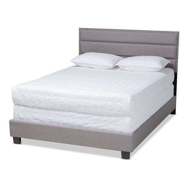 Baxton Studio Baxton Studio Ansa Contemporary Grey Upholstered Full Bed with Tufting & Silver Nailhead Trim CF9084C-Grey-Full