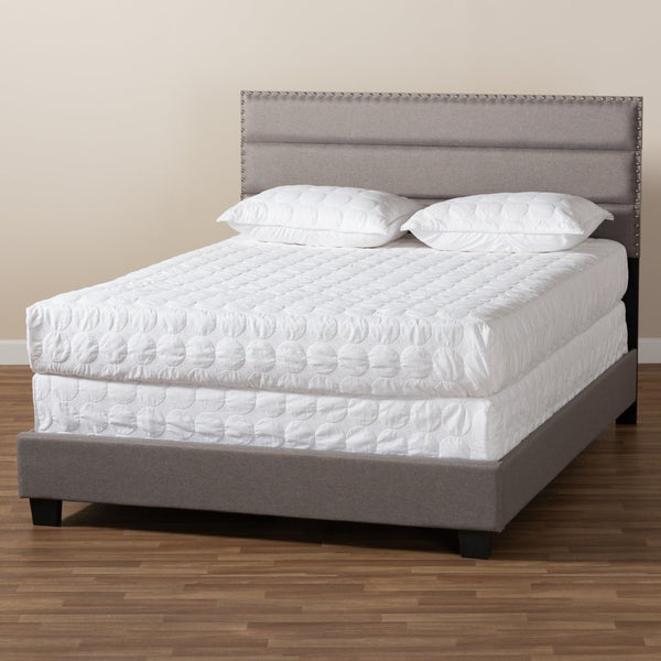 Baxton Studio Baxton Studio Ansa Contemporary Grey Upholstered Full Bed with Tufting & Silver Nailhead Trim CF9084C-Grey-Full