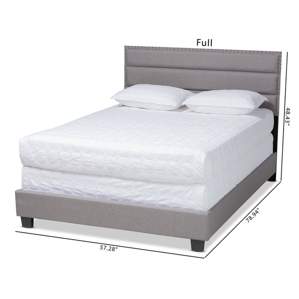 Baxton Studio Baxton Studio Ansa Contemporary Grey Upholstered Full Bed with Tufting & Silver Nailhead Trim CF9084C-Grey-Full