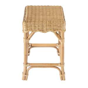 Butler Specialty Flora Rattan 24" Scalloped Counter Stool – Hand-woven Charm For Coastal Kitchen And Dining Spaces Light Brown Rattan,Mahogany 9764404-butler