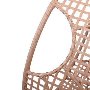 English Elm Elegant Pe Rattan Hanging Egg Chair Woven Swing with Thick Cushion for Patio Garden W3979P392988