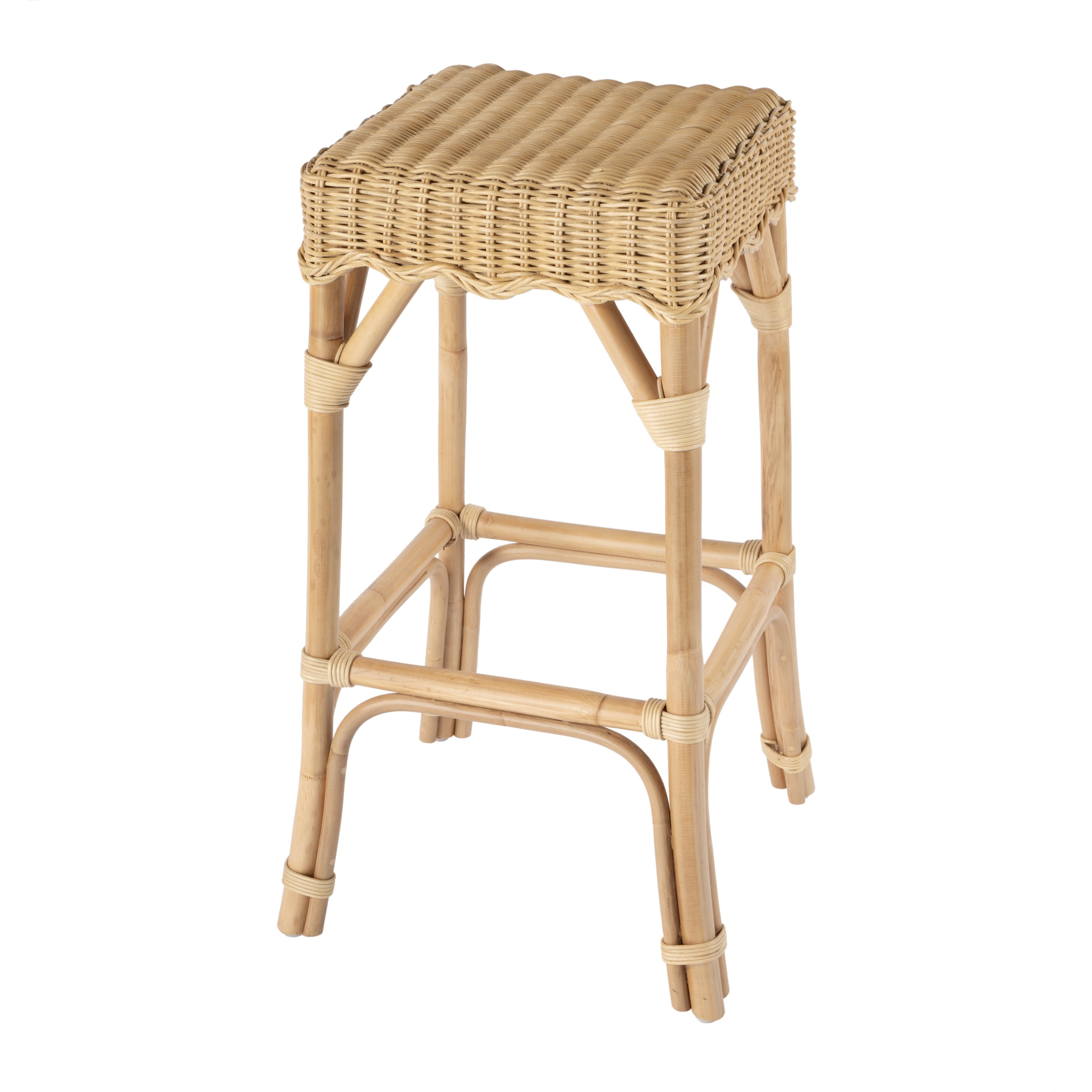 Butler Specialty Furniture Flora Rattan Scalloped Counter Stool - Thumbnail 3