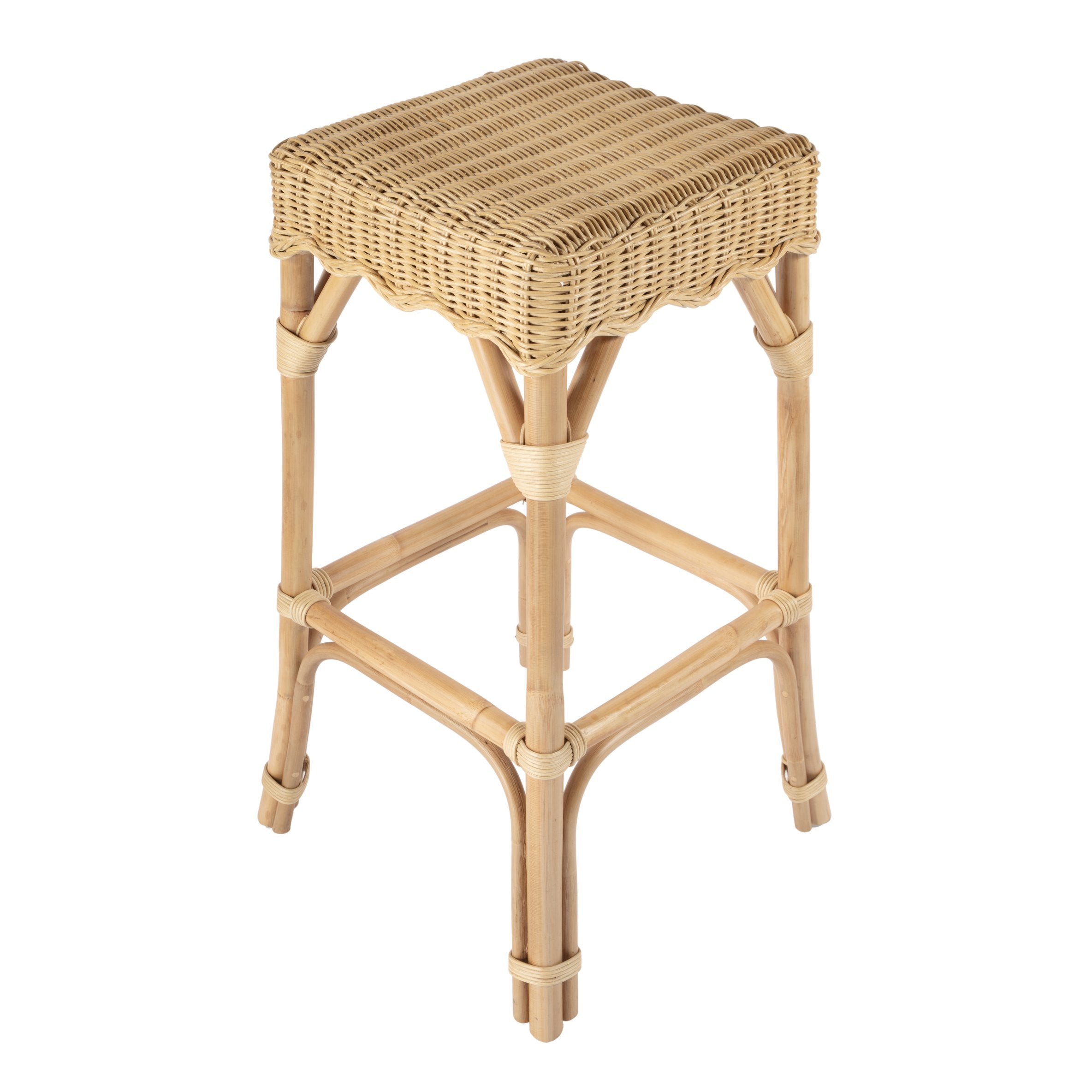 Butler Specialty Furniture Flora Rattan Scalloped Counter Stool - Thumbnail 2