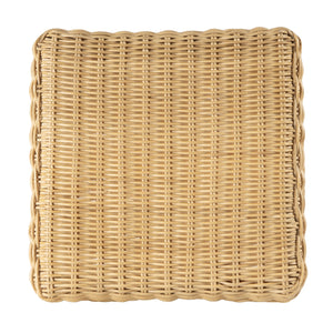 Butler Specialty Flora Rattan 24" Scalloped Counter Stool – Hand-woven Charm For Coastal Kitchen And Dining Spaces Light Brown Rattan,Mahogany 9765404-butler