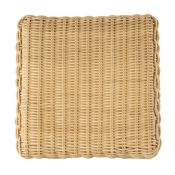 Butler Specialty Flora Rattan 24" Scalloped Counter Stool – Hand-woven Charm For Coastal Kitchen And Dining Spaces Light Brown Rattan,Mahogany 9765404-butler