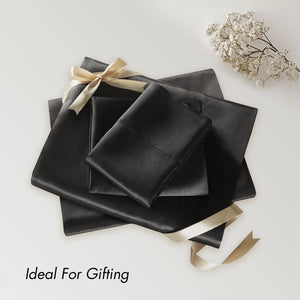 JLA Home Madison Park Essentials - Luxury Satin 6-Piece Sheet Set with Wrinkle-Resistant, OEKO-TEX Certified Silky Comfort for Sleep Black MPE20-1110