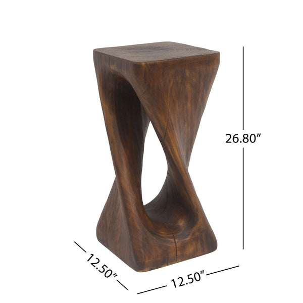 English Elm Christopher Knight Home® - Outdoor Twist Shape Side Table - Lightweight Concrete Accent For Patio, Pool, Or Balcony Use N770P291498A