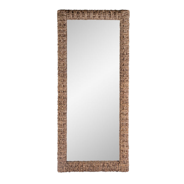 Butler Specialty Gloucester Woven Water Hyacinth Floor Mirror - Embrace Natural Elegance For Your Home Decor Brown Plywood,Water Hyacinth,Glass 9768476-butler