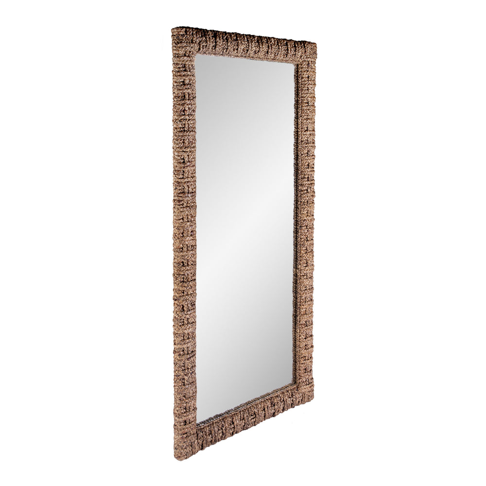 Butler Specialty Gloucester Woven Water Hyacinth Floor Mirror - Embrace Natural Elegance For Your Home Decor Brown Plywood,Water Hyacinth,Glass 9768476-butler