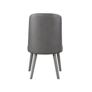 English Elm Set Of 2 Cushioned Pu Side Chairs With Gray Oak Legs, Modern Comfort For Dining & Home Office B016P314454-GIGA