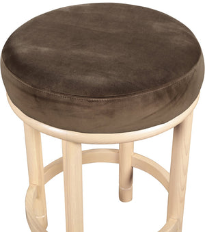Meridian Furniture Monette Plush Velvet Counter Stool with Solid Ash Legs for Kitchen Island Seating 976Brown-C