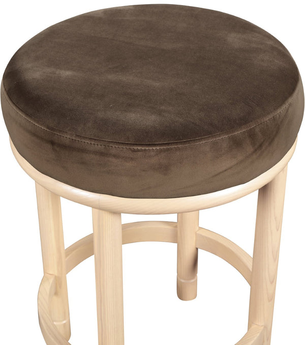 Meridian Furniture Monette Plush Velvet Counter Stool with Solid Ash Legs for Kitchen Island Seating 976Brown-C