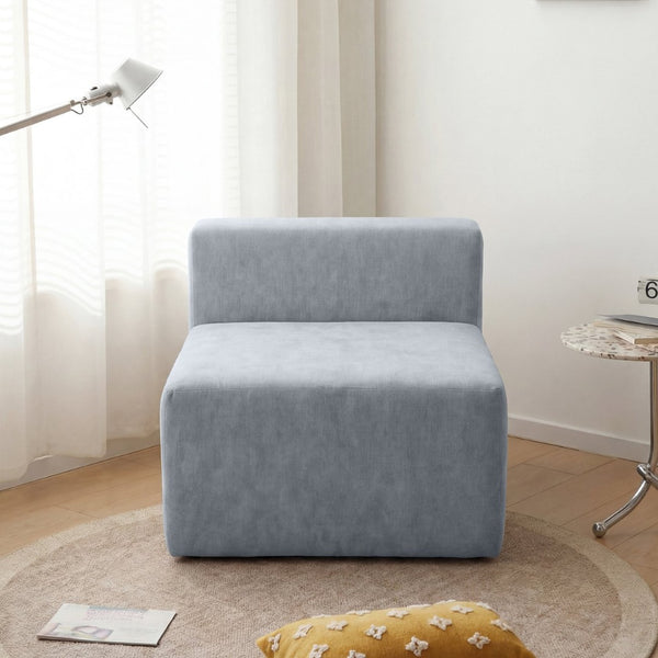 English Elm Cube Velvet Lounge Chair Dense Foam Compact Seat for Bedroom or Studio Apartment W3670P355744