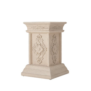 English Elm Pedestal Column Plant Stand Handcrafted Mgo for Indoor Outdoor Decor Display N772P382568S