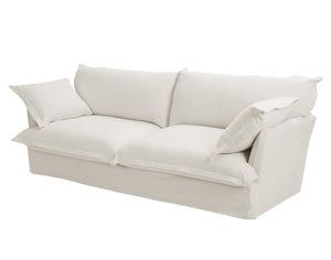 English Elm 87.4'' Cloud Couch Deep Seat Sofa with Removable Washable Covers, Concealed Legs, Plush Pillows, Ivory W2357P261725