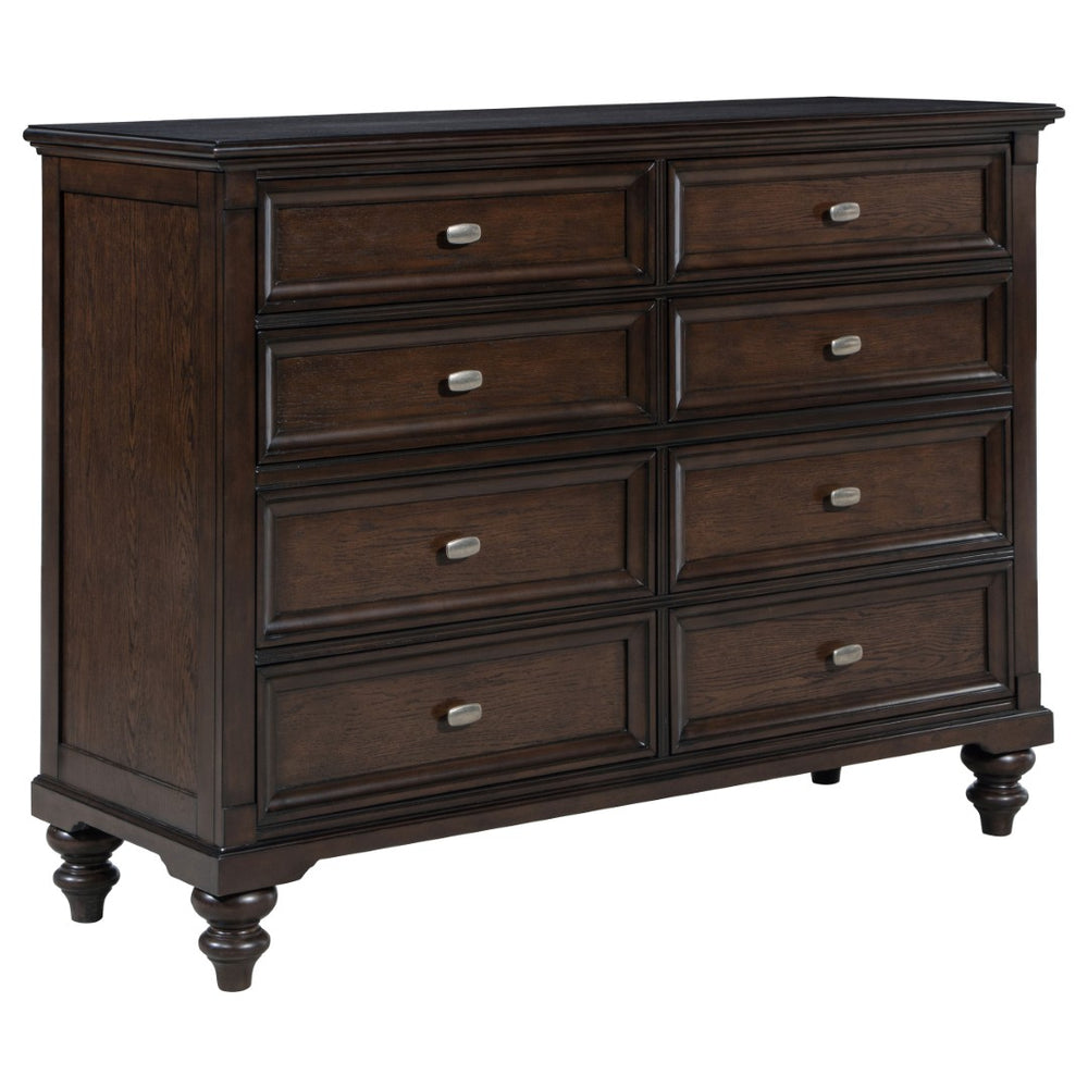 English Elm Berwick Eight Drawer Oak Veneer Dresser with Gunmetal Hardware for Classic Bedrooms B062P440098