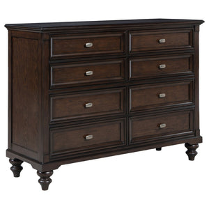 English Elm Berwick Eight Drawer Oak Veneer Dresser with Gunmetal Hardware for Classic Bedrooms B062P440098