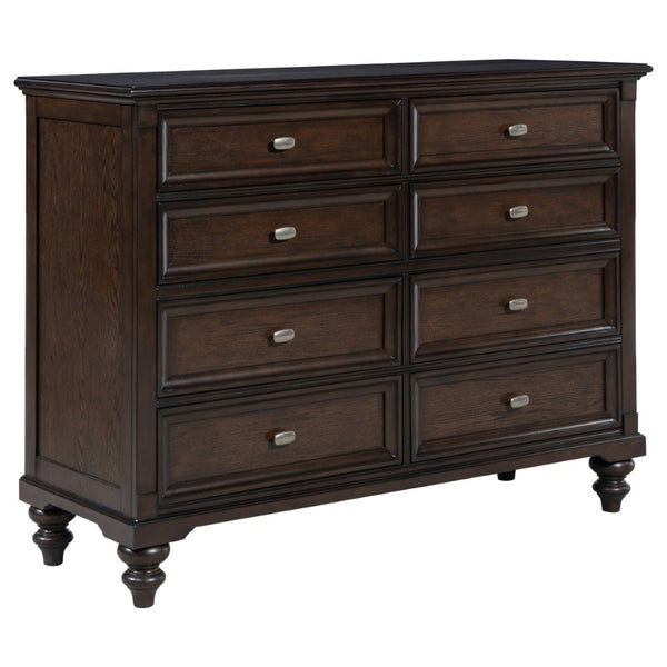 English Elm Berwick Eight Drawer Oak Veneer Dresser with Gunmetal Hardware for Classic Bedrooms B062P440098