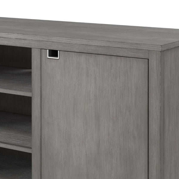 English Elm Pacific Heights Scandinavian Ash Grey Media Console with Open Shelving for Living Rooms B108P481209