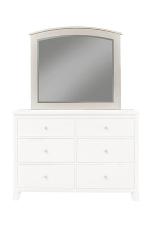 Alpine Furniture Baker Antique White Mahogany Mirror — 40X36in Traditional Solid Wood Frame, Heirloom Distressed Finish 977-W-06