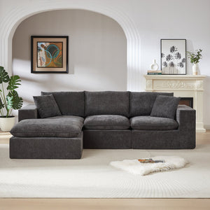 English Elm Modern Chenille Cloud Sofa - Modular Comfort For Contemporary Living Rooms, Apartments & Offices W3396S00051