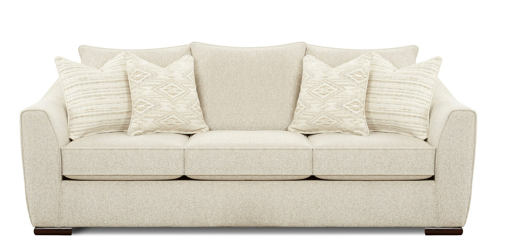 Fusion Vibrant Vision Oatmeal Sofa - Transitional Style With Reversible Cushions & Flared Arms For Comfort Beige S,91% Polyester 9% Polypropylene 9770 Vibrant Vision Oatmeal Sofa