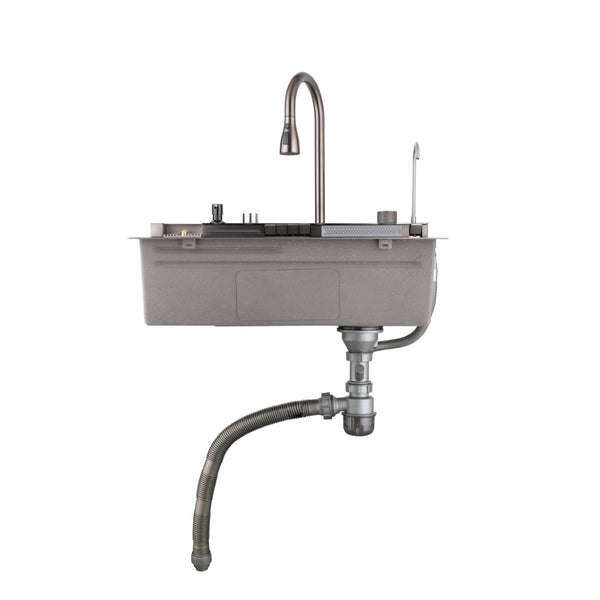 English Elm Pull-out Faucet Workstation Kitchen Sink 304 Stainless Steel with Digital Temp Display T3177P286037