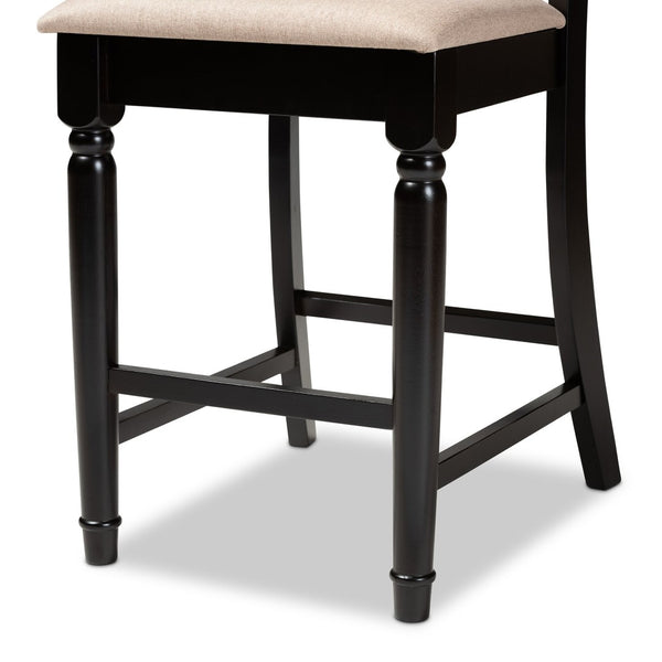 Baxton Studio Baxton Studio Verina Modern Counter Stool Set of 4 - Espresso Brown, Plush Upholstered Comfort RH323P-Sand/Dark Brown-PS