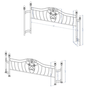 English Elm Halley Ornate Metal Headboard Footboard Set with Brushed Gold Finish Vintage Bedroom B062S01084