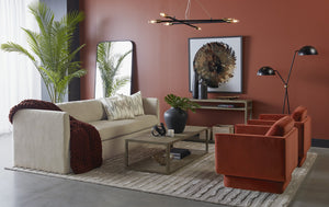 Sunpan Doncaster Coffee Table - Modern Minimalist Design with Solid Oak Frame and Unique Natural Character Smoke Grey