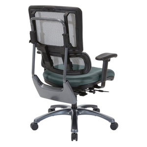 OSP Home Furnishings Vertical Mesh Back Ergonomic Manager Chair with Lumbar Support and Polished Base Titanium 99667T-2M