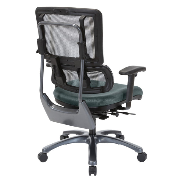 OSP Home Furnishings Vertical Mesh Back Ergonomic Manager Chair with Lumbar Support and Polished Base Titanium 99667T-2M