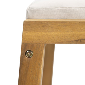 English Elm Christopher Knight Home® - Acacia Teak Outdoor Dining Set of 5 with Cushioned Chairs & Benches, Weatherproof Acacia Wood Patio N779P191976T_N779P210772L_N779P210771L