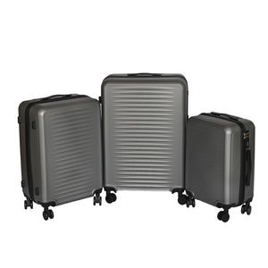 English Elm 2025 Hardshell Abs Luggage Set with Spinner Wheels and Built-in Lock for Secure Travel Gray W2710P453976