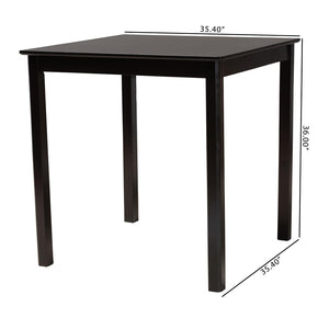 Baxton Studio Baxton Studio Lenoir Modern Espresso Brown Pub Table - Stylish, Space-Saving Design for 4 Guests RH7070T-Dark Brown-PT