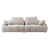 English Elm 86.6″ Large Size Two Seat Sofa,Modern Upholstered,Light Gray Suede Fabric