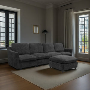 English Elm Modern Oversized Deep Seat Sectional Sofa with Reversible Chaise, Plush Loop Yarn, Memory Foam Comfort W1183S00012