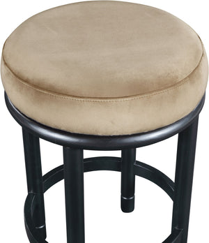 Meridian Furniture Monette Plush Velvet Counter Stool with Matte Black Ash Legs for Kitchen Islands 977Beige-C