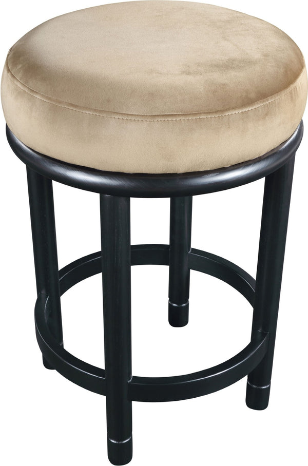 Meridian Furniture Monette Plush Velvet Counter Stool with Matte Black Ash Legs for Kitchen Islands 977Beige-C