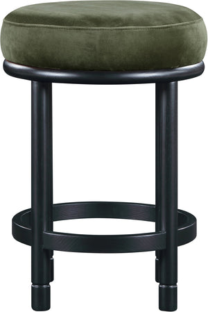 Meridian Furniture Monette Velvet Counter Stool with Black Ash Legs for Kitchen Island Seating 977Green-C
