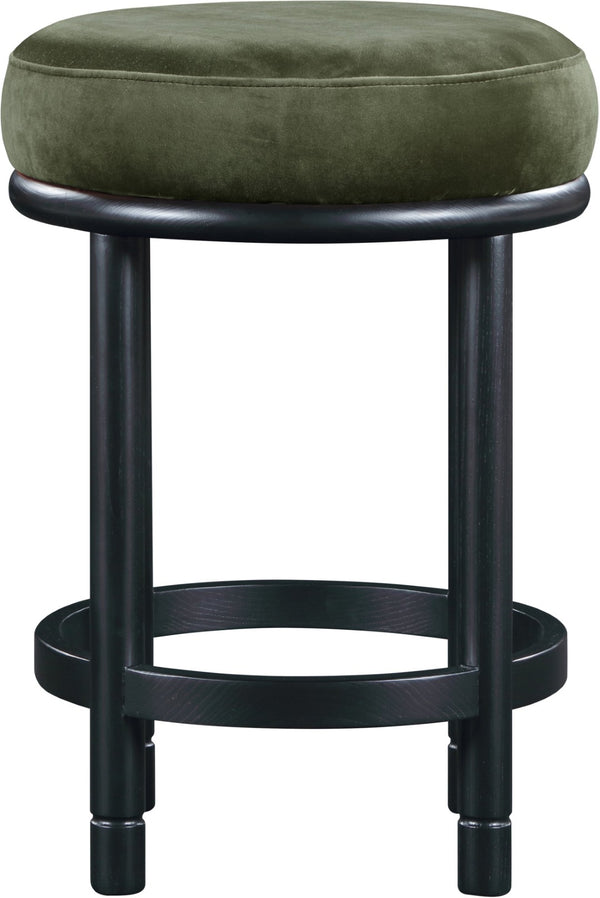 Meridian Furniture Monette Velvet Counter Stool with Black Ash Legs for Kitchen Island Seating 977Green-C