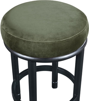 Meridian Furniture Monette Velvet Counter Stool with Black Ash Legs for Kitchen Island Seating 977Green-C